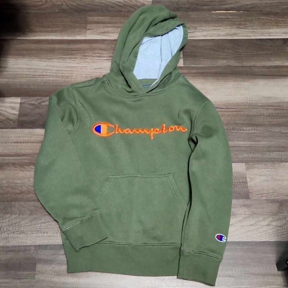 CHAMPION Hoodie Green/Orange  Boys Small
